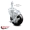 Service Caster 4 Inch Hard Rubber Wheel Swivel 3/8 Inch Threaded Stem Caster with Brake SCC SCC-TS20S414-HRS-TLB-381615 - alternate 4